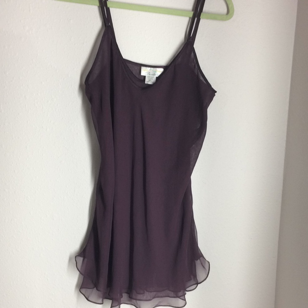 Dentelle plum sheer lingerie dress